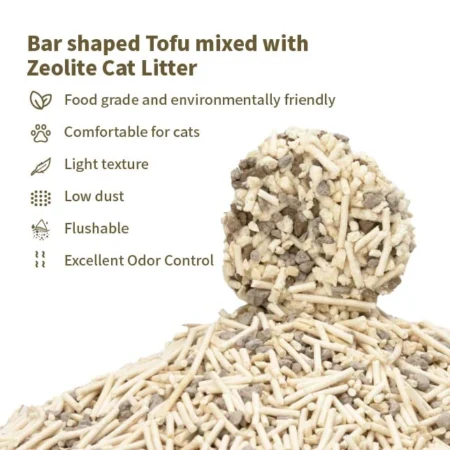 Bar shaped Tofu mixed with Zeolite Cat Litter