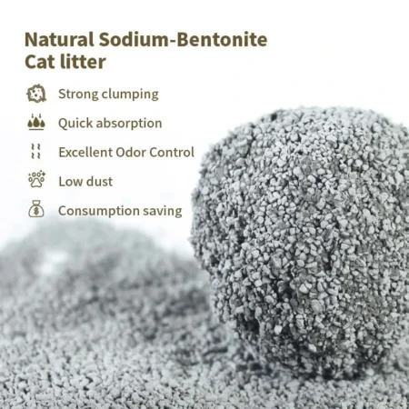 Natural sodium-bentonite cat litter